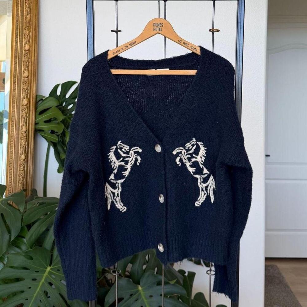 Stitch & Feather Horse Embroidered Cardigan S/M